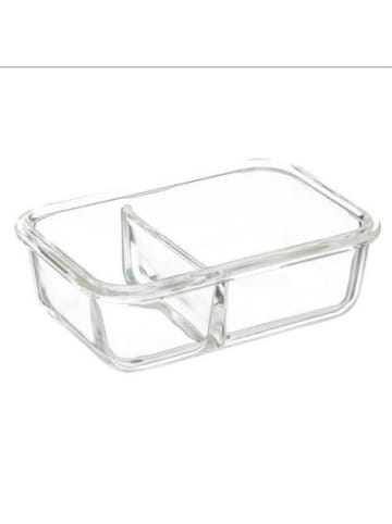 Lunchbox aus Glas mit 2 Fächern, 1,1 l in Transparent, 21 x 15 x 7,5 cm