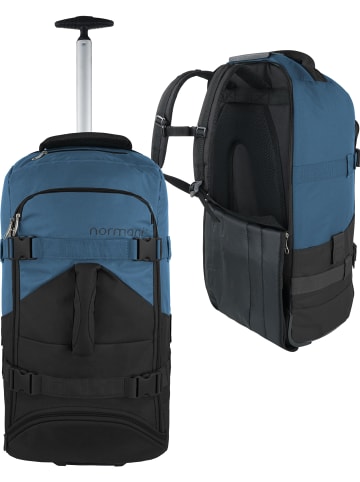 Reisetasche mit Rucksackfunktion 60 Liter Melano in Schwarz/Navy