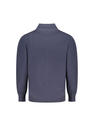 Blau Acryl Herren Strickjacke