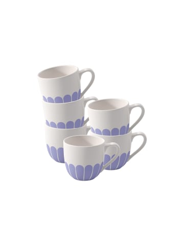 6er Set Espressotassen Fleur Couleur in Bleu 70 ml