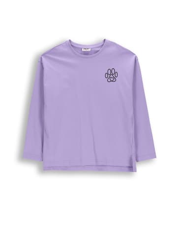 Langärmliges Baumwollshirt in violett
