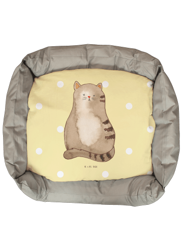 Katzenbett Katze Sitzen ohne Spruch in Gelb Pastell