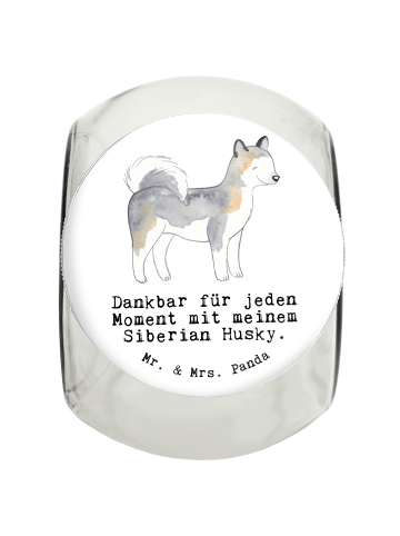 Leckerli Glas Siberian Husky Moment mit Spruch in Weiß