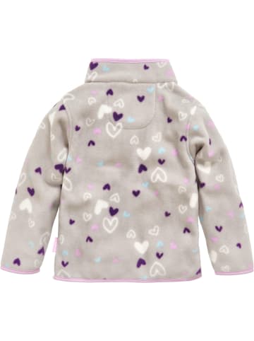 Fleece-Jacke Herzchen in grau