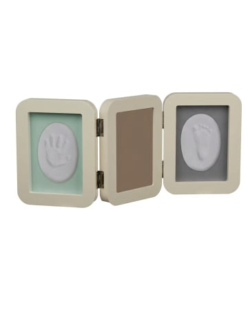 Baby Gipsabdruck Set mit Bilderrahmen in Creme - (B)49 x (H)21 x (T)2,5 cm