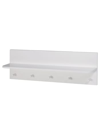 Wandgarderobe Maren 2 Lichtgrau – mit Ablage & 5 Haken