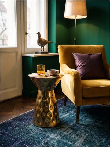 Beistelltisch lackiertes Aluminium, handgefertigt, Modern in Gold