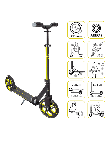 Aluminium Scooter Pro 215 mm in lime