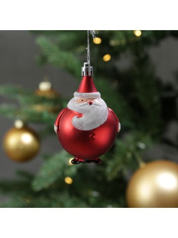 Weihnachtsbaumschmuck Weihnachtsmann bruchfest matt H: 9cm in rot