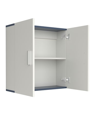 Wandregal Badregal Badmöbel Wandschrank Landos in Weiß / Schwarz