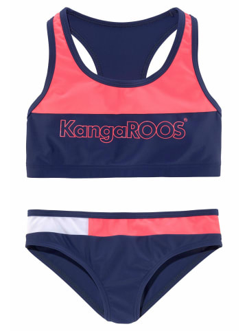 Bustier-Bikini in marine-pink-weiß