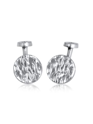 Manschettenknopf 925 Sterling Silber Geo, Plättchen in Silber