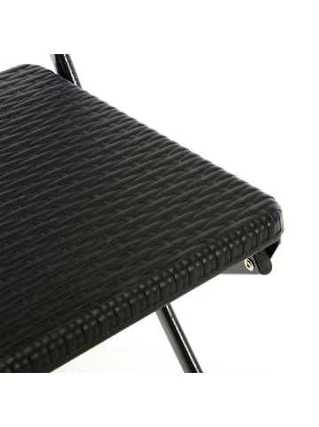 Klappstuhl Gartenstuhl Rattan-Optik in Schwarz