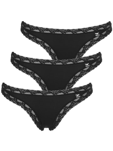 3er Pack String in schwarz