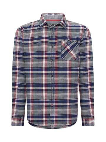 Langarmshirt Regular Fit Knopfleiste Karomuster in Rot