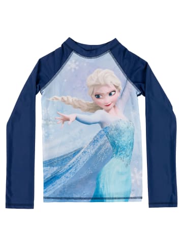 Die Eiskönigin Schwimmshirt UV-Schutz 30 Langarm Badeshirt Rashguard in blau