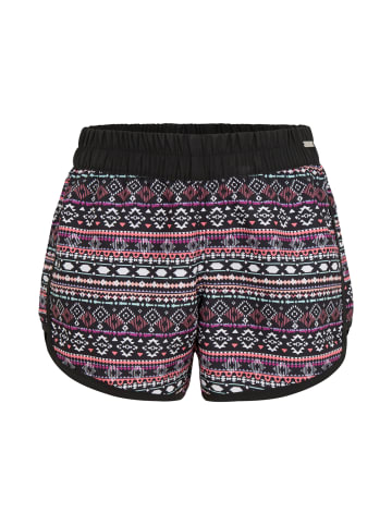 Badeshorts in schwarz-bunt