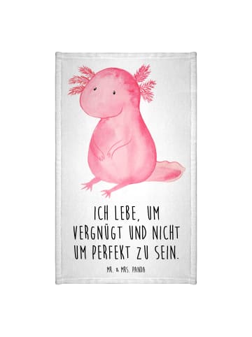 Handtuch Axolotl Niedlich mit Spruch in Weiß