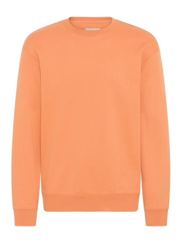 Klassisches Langarm-Sweatshirt mit Rundhalsausschnitt in Orange
