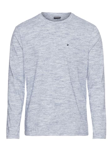 Langarmshirt in blau melange