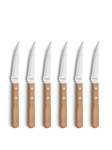 6-tlg. Steakmesser Set PIZZA in braun
