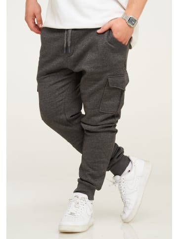 Jogginghose - BHPIURA Lange Sporthose Trainingshose mit Cargotaschen in Dunkelgrau