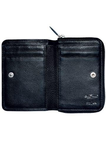 Capri Geldbörse RFID Schutz Leder 8 cm schwarz
