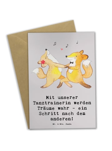 Glückwunschkarte Tanzen Trainerin mit Spruch in Grau Pastell