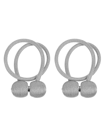 2-teiliges Raffhalter Set Gardinenklammer in Grau