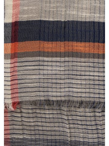 Multicolour Webschal aus Baumwoll-Twill in Orange