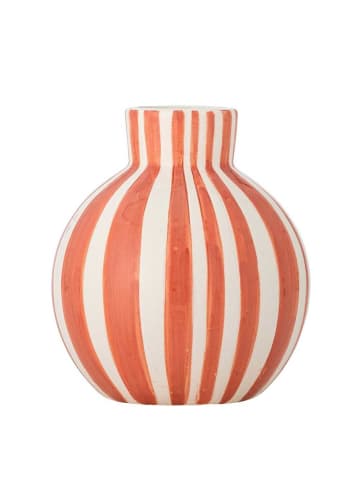 Vase FIAN Orange Weiß Gestreift 11x11 cm