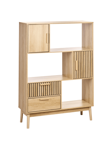 Bücherregal LYNWOOD in Braun - (W) 100 x (H) 140 x (L) 35 cm