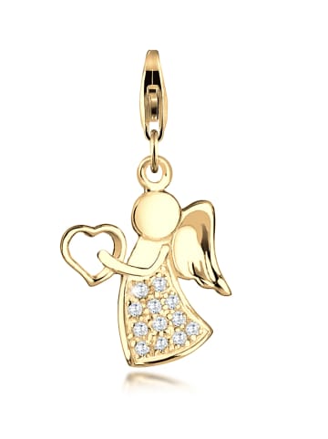 Charm 925 Sterling Silber Engel in Gold
