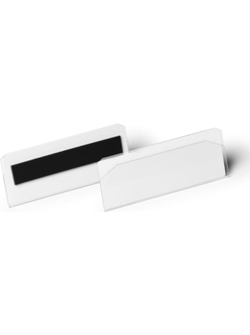 Etikettentasche 100x38mm HardCover magnetisch transparent Packung mit ...