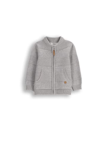 Strickjacke mit Reißverschluss in grau