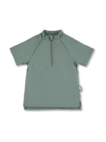 Badeshirt kurzarm uni in dunkelgrün