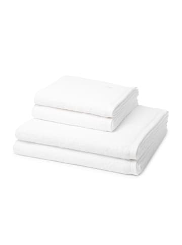 2 X Handtuch 2 X Duschtuch im Set Vita in Weiß