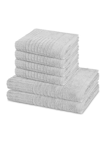 4 X Handtuch 2 X Duschtuch im Set Carre in Kiesel
