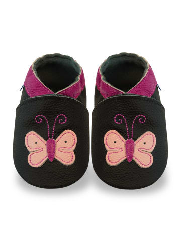 Baby Krabbelschuhe aus Leder, weiche Lauflernschuhe mit rutschfester Sohle 