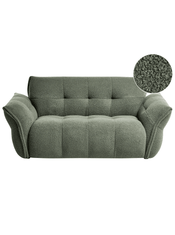 2-Sitzer Sofa HALBA in Grün/Schwarz - (W) 174 x (H) 80 x (L) 85 cm