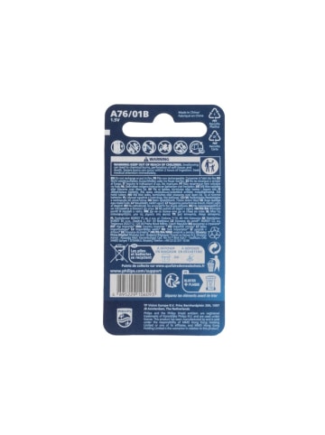 Philips Batterie AG13 LR44 A76 G13 1154 Alkali Spezial 1,5 V 1 Stück