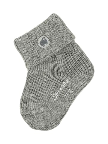 Baby Socken Wolle in silber mel.