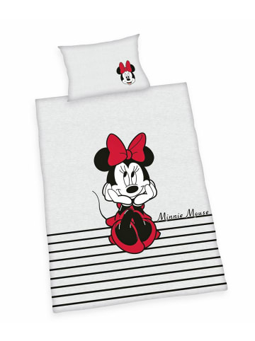 2 tlg. Renforcé Bettwäsche 100x135cm Disney Minnie Mouse in Grau