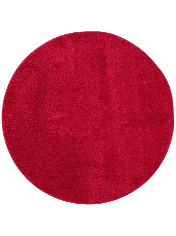 Hochflor-Teppich Mona Rund in rot