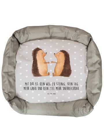 Katzensofa Igel Liebe mit Spruch in Grau Pastell