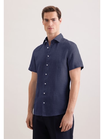 Leinenhemd Slim in Dunkelblau