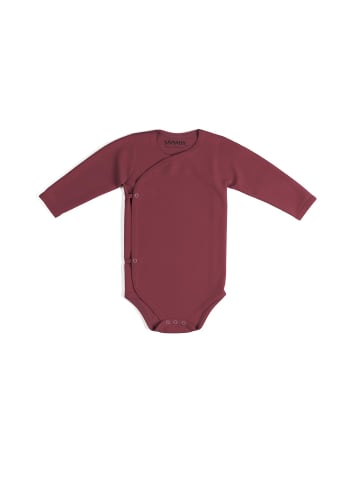 Baby Wickelbody aus 100% Bio-Baumwolle langarm nicht gerippt Raspberry