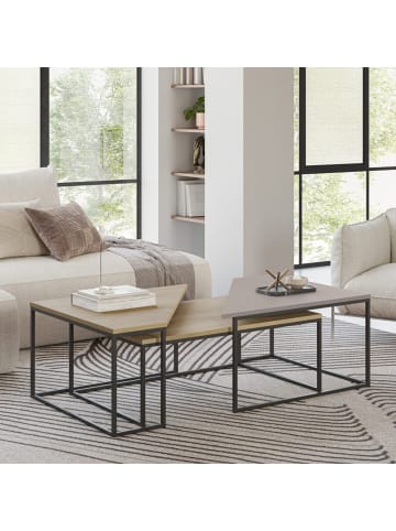 3er-Set Couchtische TITAN  in Eiche - (W)110/96  x (H)42/41.8  x (L)70/60 cm
