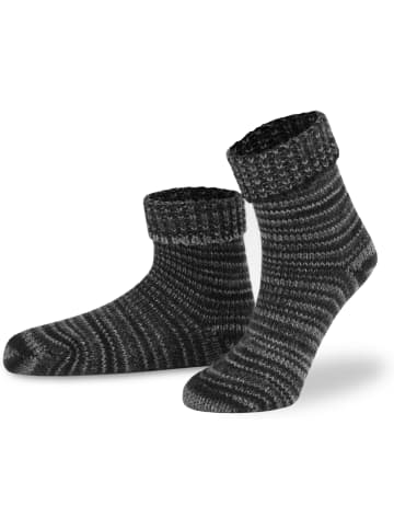 2 Paar Skandinavische Wollsocken mit Umschlag in Grau