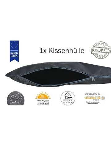 1x Outdoor Kissenhülle Motiv 50x50cm Lebe lache liebe in Hellgrün